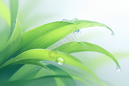 露水滴在绿叶上水滴在叶子上插画