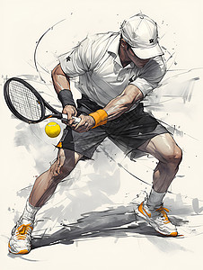 网球选手击球高清图片