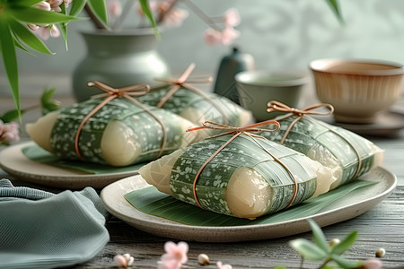 传统香糯粽子背景图片