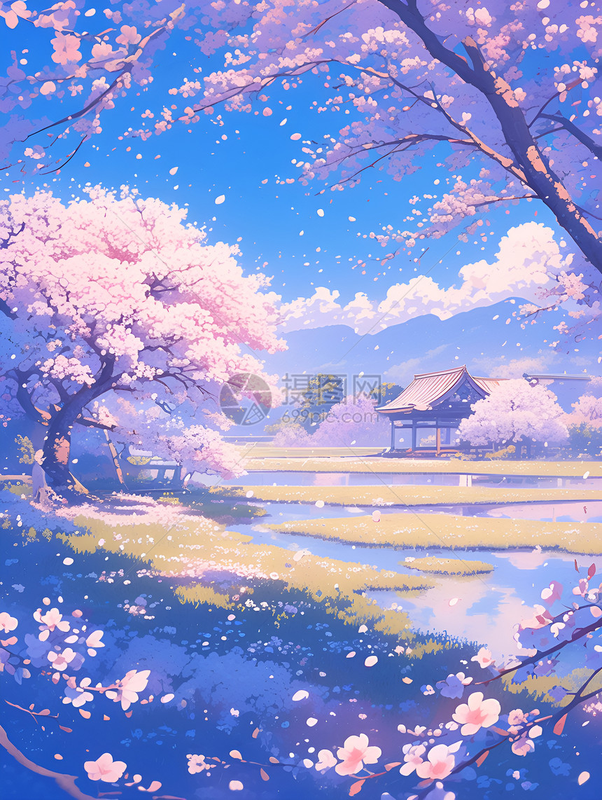 樱花盛开美景图片