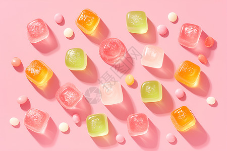 水果糖图片不同口味的水果糖插画