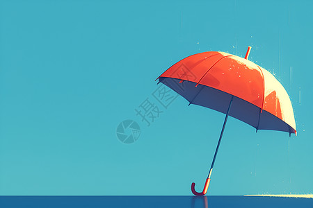 各色伞明亮的伞蓝天形成鲜明对比插画