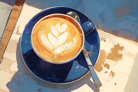 杯咖啡午后的咖啡时光插画