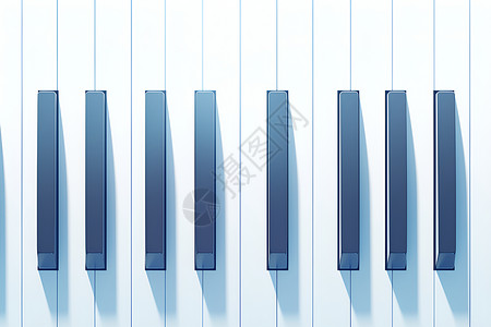 音乐线条黑白钢琴键插画