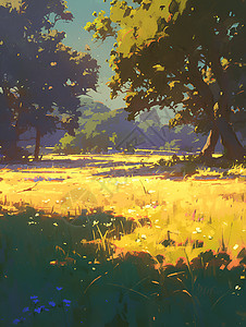 阳光下的草地背景图片