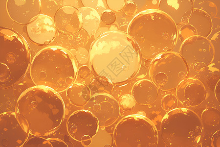 透明素材泡泡金色的圆球插画