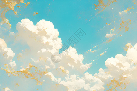 梦幻的蓝天白云背景图片