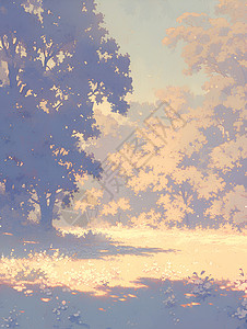阳光里的宁静园林背景图片