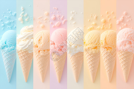 多彩美味冰淇淋多彩的冰淇淋插画