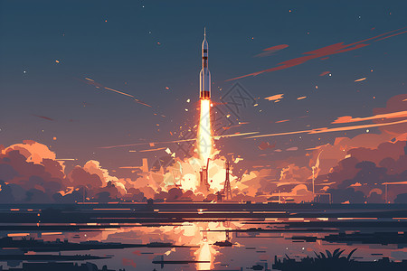 火箭的太空征程背景图片