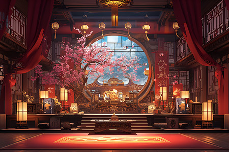 中国元素的舞台背景图片