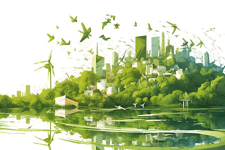 天然可持续可持续发展时代插画
