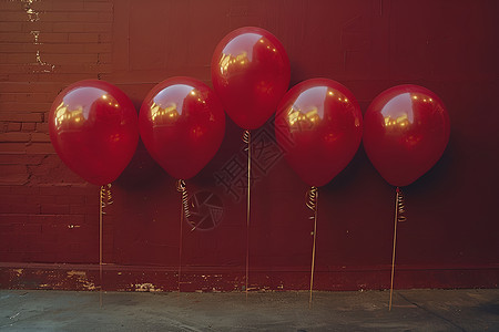宴会气球装饰四个镀金的充气气球背景