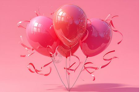 庆典装饰四个鲜艳的充气气球背景