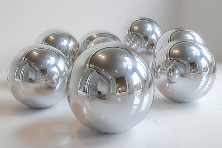 金属气球素材银色的圆球背景