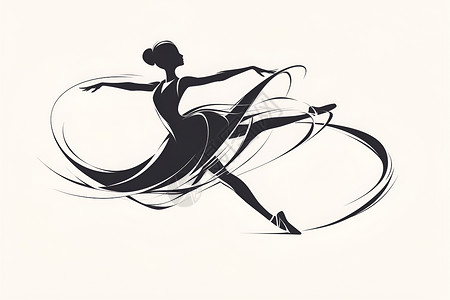 飘逸的芭蕾舞者背景图片