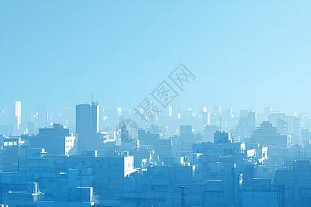 梦幻的蓝色城市背景图片