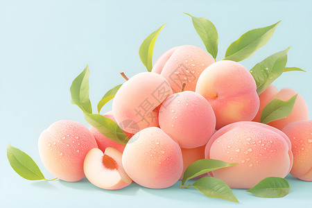 成熟可口的桃子高清图片