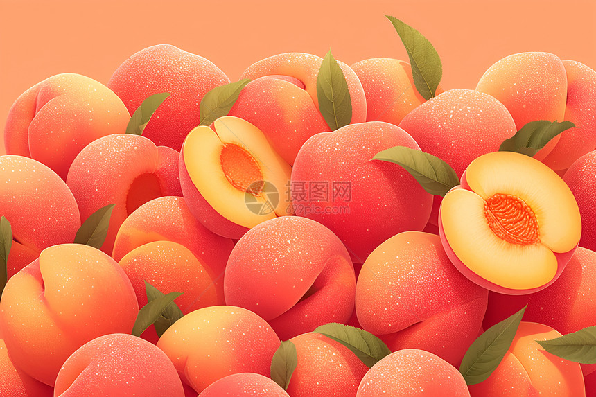 成熟的可口桃子图片