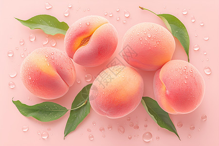 新鲜桃子新鲜健康的桃子插画