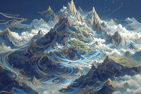 梦幻奇观的山脉背景图片