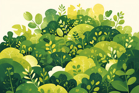 绿色几何背景翠绿的草丛插画