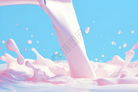 牛奶饮品飞溅的牛奶插画