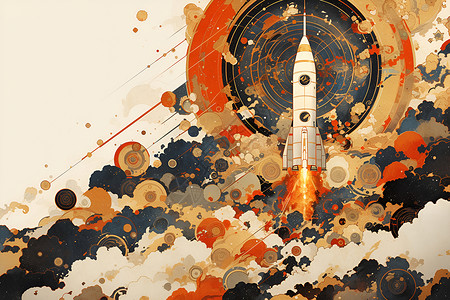 火箭的太空旅行背景图片