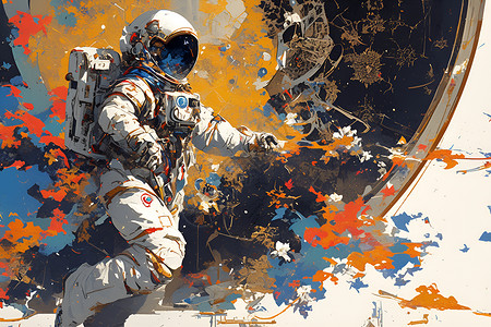 宇航员的太空探索背景图片