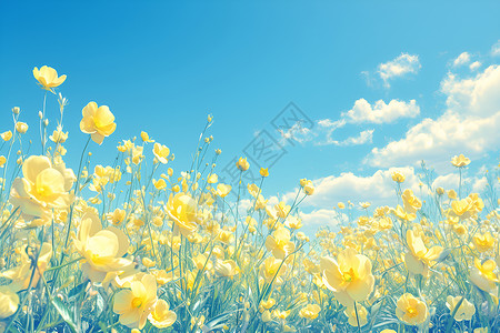 盛开的黄色油菜花朵背景图片