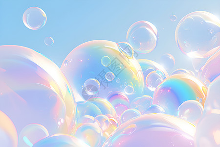 透明的泡泡绚丽的彩虹泡泡插画
