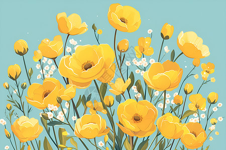 美丽的黄色小花朵背景图片