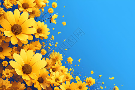 明亮的黄色小花朵背景图片