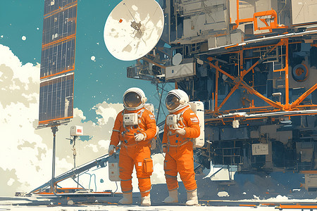 宇航员太空探秘背景图片