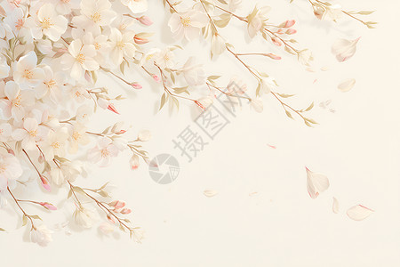 柔美的桃花叶子背景图片