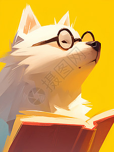 读书的狗狗背景图片