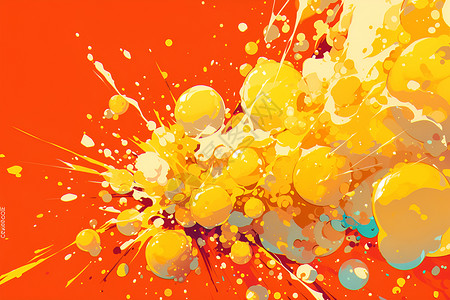 脐橙汁爆浆的水果插画