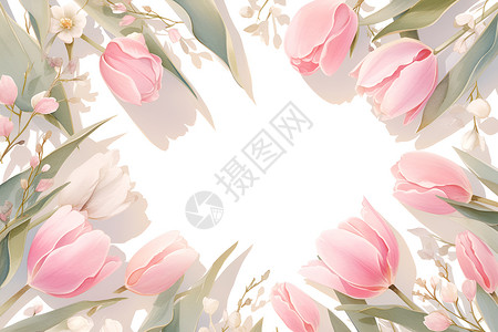 粉色郁金香花瓣背景图片