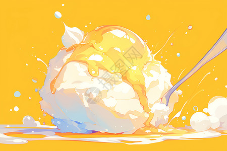 红糖糖浆美味的奶油插画