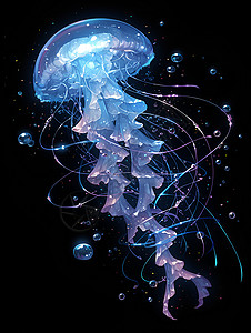 美丽的生物美丽的水母插画