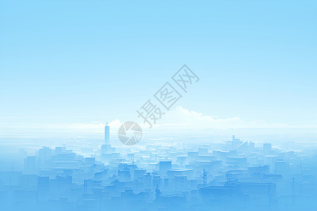 薄雾中的城市背景图片