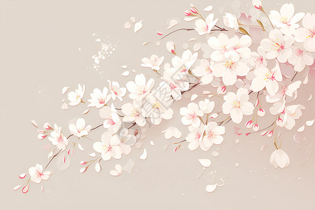 樱花美丽的插画背景图片