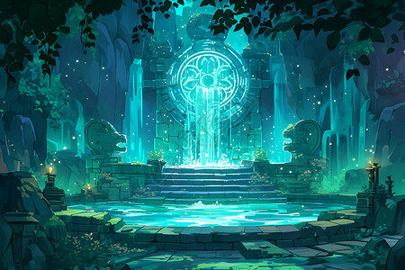 森林中的仙境古堡背景图片