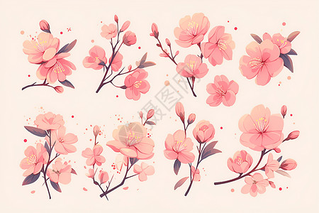 美的粉色花卉背景图片