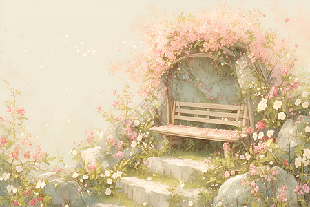 仙境小花园背景图片