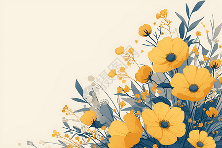 充满魅力的黄色花朵背景图片