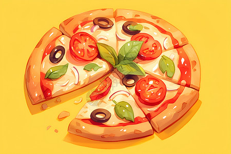 美味诱人的比萨背景图片