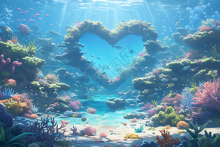 梦幻520水下奇境背景图片