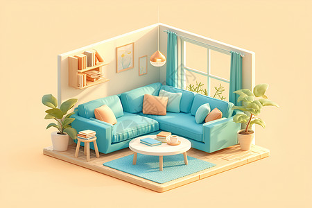 简洁室内家居家居空间的简洁美感插画