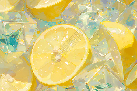 可口新鲜的柠檬背景图片